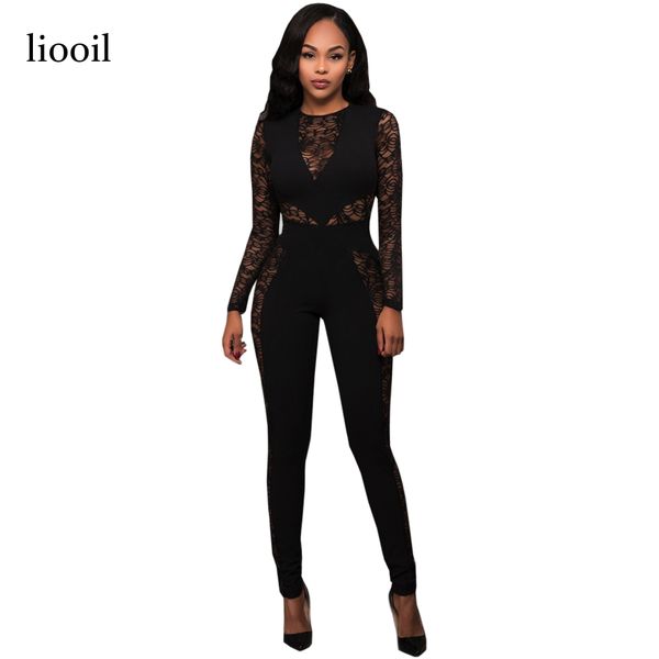 wholesale- liooil lace patchwork jumpsuit autumn long sleeve o neck back zip bodycon see through women rompers black slim overalls, Black;white
wholesale- liooil lace patchwork jumpsuit autumn long sleeve o neck back zip bodycon see through women rompers black slim overalls, Black;white