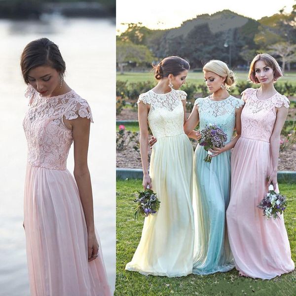 2016 lace chiffon different color bridesmaid dresses cap sleeve a line long beach maid of honor gowns wedding party dresses custom, White;pink
2016 lace chiffon different color bridesmaid dresses cap sleeve a line long beach maid of honor gowns wedding party dresses custom, White;pink