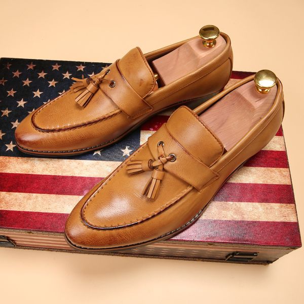 new arrival round toe men yellow dress shoes fashion black business leisure leather shoes tassel slip on boat shoes for man
new arrival round toe men yellow dress shoes fashion black business leisure leather shoes tassel slip on boat shoes for man