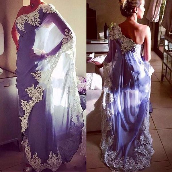 chiffon one shoulder neckline sheath evening dresses with lace appliques blue long sleeves asym saudi arabia style prom dresses, Black
chiffon one shoulder neckline sheath evening dresses with lace appliques blue long sleeves asym saudi arabia style prom dresses, Black