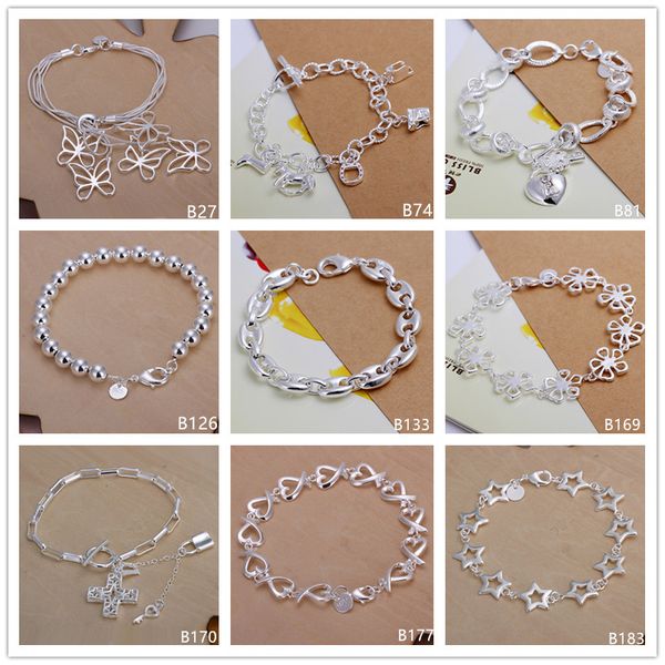 clover heart butterfly sterling silver plated link, chain bracelets 8 pieces mixed style gtb10 online for sale fashion women's 925 silv, Black
clover heart butterfly sterling silver plated link, chain bracelets 8 pieces mixed style gtb10 online for sale fashion women's 925 silv, Black