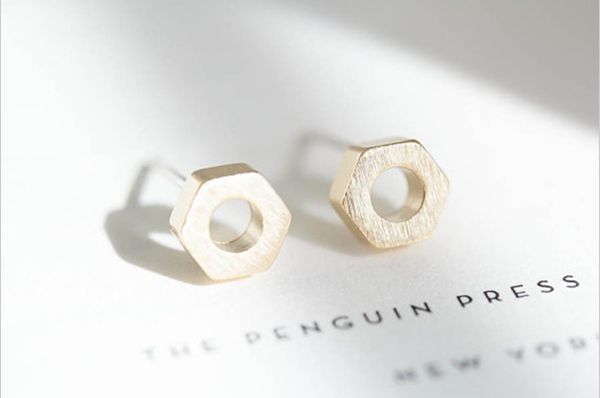 2016 Stainless Steel Pendientes Hombre Geometric Fine Jewelry Gold/Silver/Rose Gold Vintage Hexagon Nut Stud Earrings
2016 Stainless Steel Pendientes Hombre Geometric Fine Jewelry Gold/Silver/Rose Gold Vintage Hexagon Nut Stud Earrings