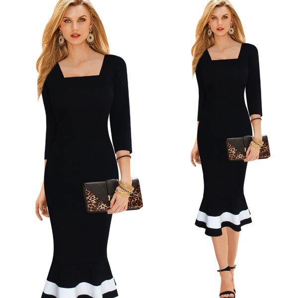 fashion vestidos mujer plus size woman robe autumn winter half sleeve elegant bodycon dresses ladies office work dress a1069-1, Black;pink
fashion vestidos mujer plus size woman robe autumn winter half sleeve elegant bodycon dresses ladies office work dress a1069-1, Black;pink