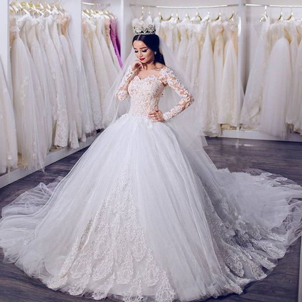 vintage lace wedding dresses long sleeve victorian ball gown v-neck chapel train plus size modest bridal gown, White
vintage lace wedding dresses long sleeve victorian ball gown v-neck chapel train plus size modest bridal gown, White