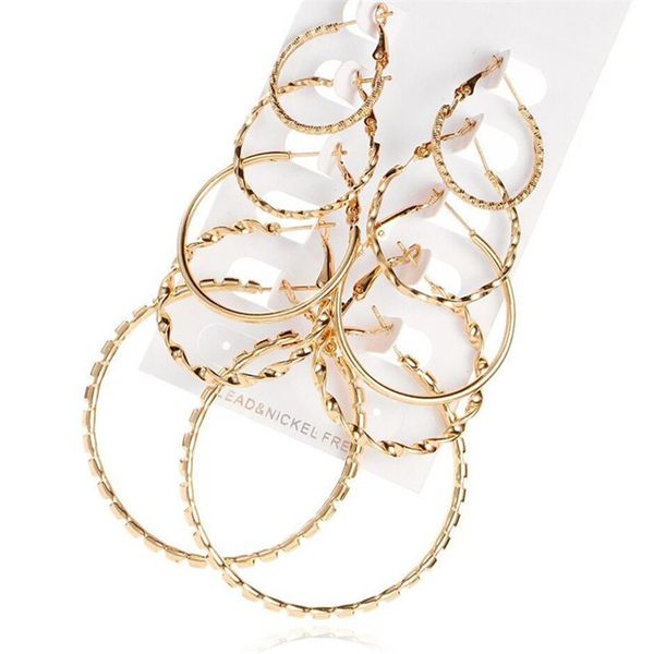 new retro gold color different sizes 5 pairs per set big circle hoop earrings for women punk style round earring party jewelry hz, Golden;silver
new retro gold color different sizes 5 pairs per set big circle hoop earrings for women punk style round earring party jewelry hz, Golden;silver