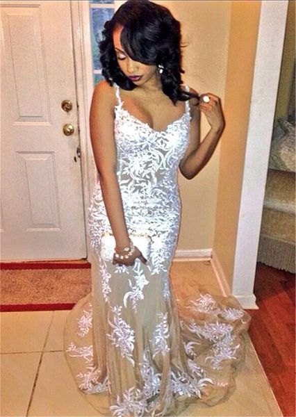 charming strap lace appliques evening dress tulle floor length embroider mermaid lace champagne prom dress vestido playa blanco, Black
charming strap lace appliques evening dress tulle floor length embroider mermaid lace champagne prom dress vestido playa blanco, Black