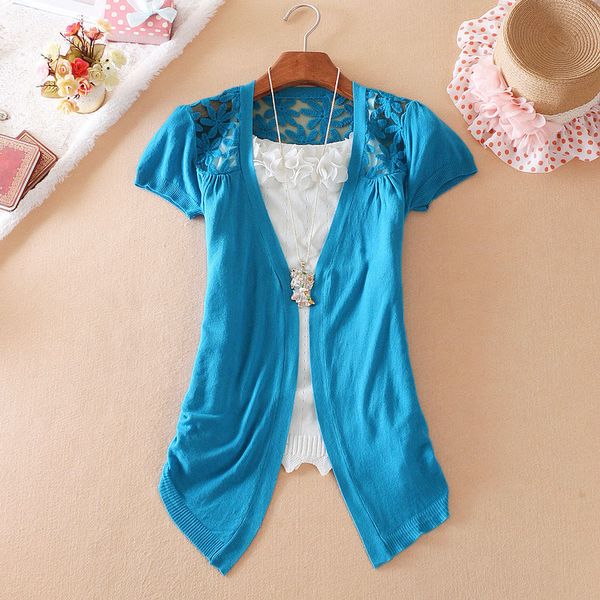 wholesale- women summer cardigan short sleeve back lace flora see through knitted cardigans oversized cardigans front long back short s30, White;black
wholesale- women summer cardigan short sleeve back lace flora see through knitted cardigans oversized cardigans front long back short s30, White;black