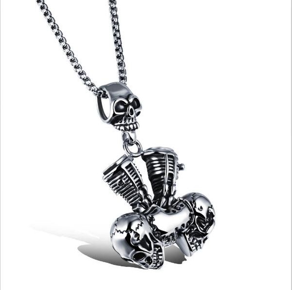 zhf jewelry stainless steel men necklaces skull pendant box chain necklace fashion men jewelry cool long chain necklace wholesale dgx1054, Silver 
zhf jewelry stainless steel men necklaces skull pendant box chain necklace fashion men jewelry cool long chain necklace wholesale dgx1054, Silver