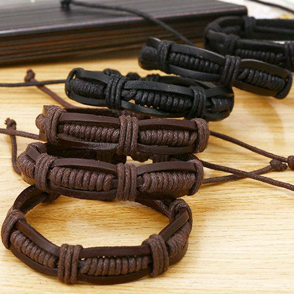 black brown leather retro punk charm bracelets rope briaded handmade bangle for women men fashion jewelry, Golden;silver
black brown leather retro punk charm bracelets rope briaded handmade bangle for women men fashion jewelry, Golden;silver