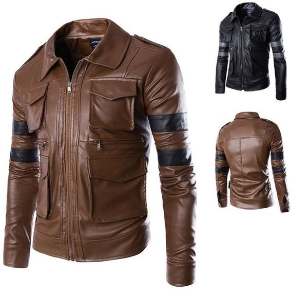 pu leather motorcycle jacket coat more pockets design matching color zipper turn down collar biker motorcycle jacket y013, Black
pu leather motorcycle jacket coat more pockets design matching color zipper turn down collar biker motorcycle jacket y013, Black