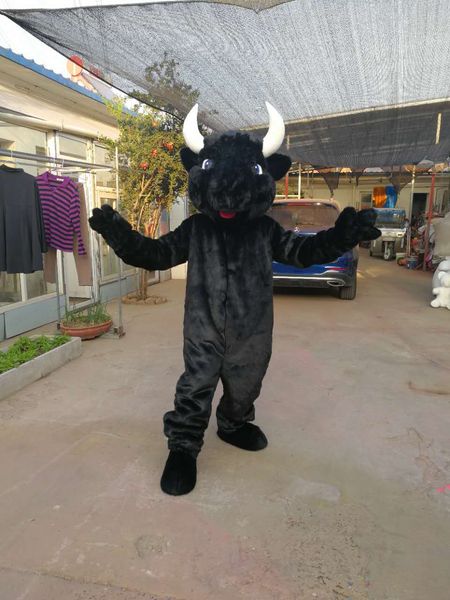 black cow mascot costume size ing, Red;yellow