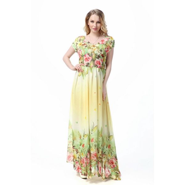 big size maxi dresses l-5xl women's long chiffon floral print beach dress short sleeve elegant bohemian dress, Black;gray
big size maxi dresses l-5xl women's long chiffon floral print beach dress short sleeve elegant bohemian dress, Black;gray