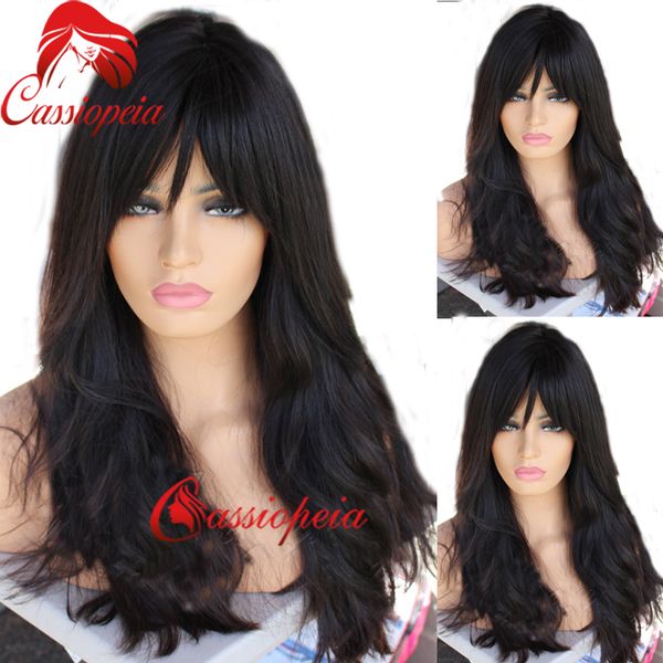 natural wave full lace wigs with bangs glueless brazilian virgin human hair lace front wavy wigs for black women, Black;brown
natural wave full lace wigs with bangs glueless brazilian virgin human hair lace front wavy wigs for black women, Black;brown