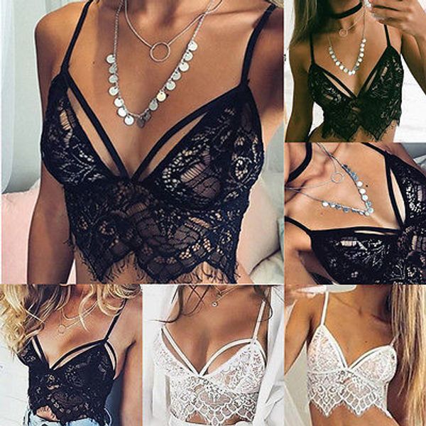 women tank lace floral unpadded bralette bralet bra bustier crop cami tank wholesale new arrived, Black;white
women tank lace floral unpadded bralette bralet bra bustier crop cami tank wholesale new arrived, Black;white