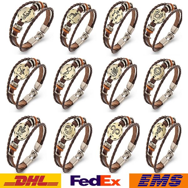 bracelets 12 constellations copper leather leather cord braided punk rock retro bracelete women men fashion jewelry xmas wx-b08, Golden;silver
bracelets 12 constellations copper leather leather cord braided punk rock retro bracelete women men fashion jewelry xmas wx-b08, Golden;silver