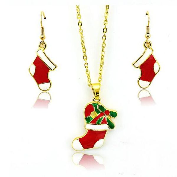 fashion red christmas stockings jewelry sets gold plated earrings necklace sets christmas santa socks style necklaces earrings, Golden;silver
fashion red christmas stockings jewelry sets gold plated earrings necklace sets christmas santa socks style necklaces earrings, Golden;silver