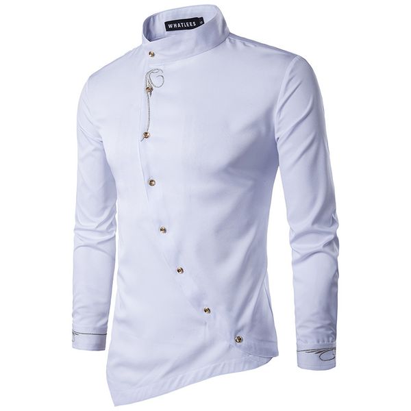 wholesale- irregular shirt men 2017 new long sleeve chemise homme casual slim fit button down mens dress shirts print wedding tuxedo shirts, White;black
wholesale- irregular shirt men 2017 new long sleeve chemise homme casual slim fit button down mens dress shirts print wedding tuxedo shirts, White;black