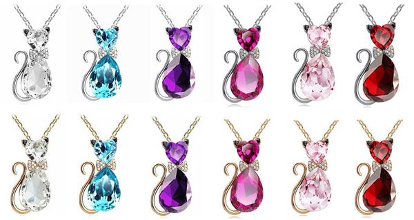 13 color girl jewelry birthday gift cute bow cat kit necklace short paragraph crystal accessories yp072 arts and crafts pendant with chain, Black
13 color girl jewelry birthday gift cute bow cat kit necklace short paragraph crystal accessories yp072 arts and crafts pendant with chain, Black