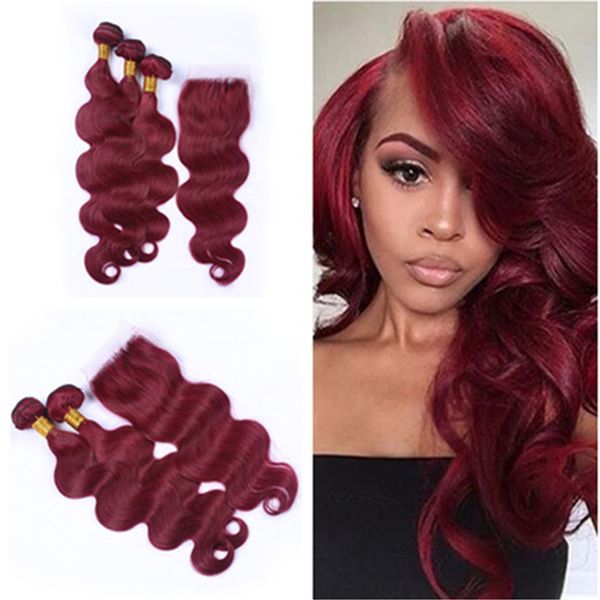 New arrival pure color brazilian 9a body wave wine red 99j human hair bundle with burgundy lace clo ure piece 4pc lot
New arrival pure color brazilian 9a body wave wine red 99j human hair bundle with burgundy lace clo ure piece 4pc lot