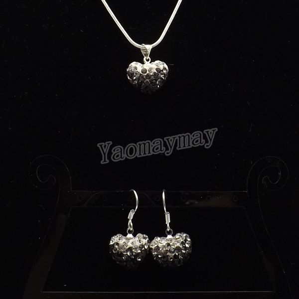 new arrive heart crystal jewelry set gradient black earrings and necklace 5 sets wholesale ing, Silver
new arrive heart crystal jewelry set gradient black earrings and necklace 5 sets wholesale ing, Silver
