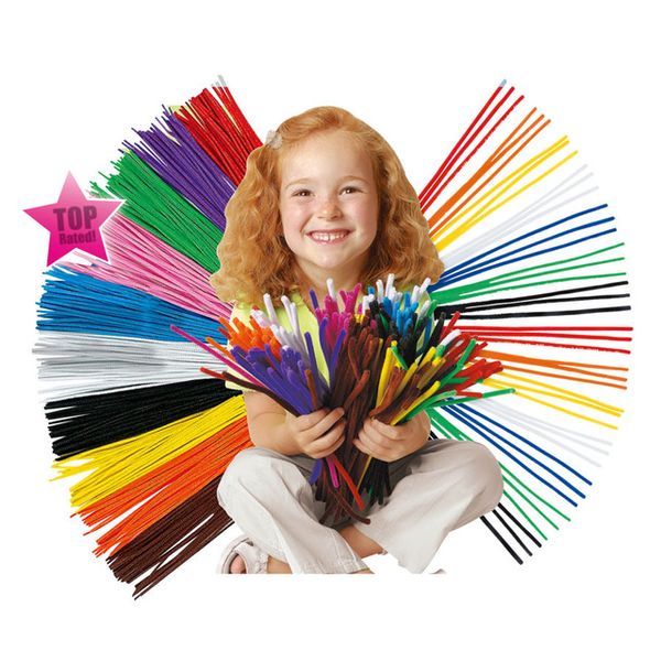 100pcs/set Chenille Stems Colorful Sticks Kids Toy Kindergarten Diy Handcraft Material Creative Kids Educational Toys Wholesale