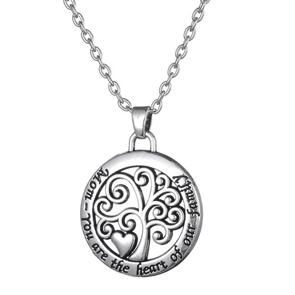 mom you are the heart of our family antique silver tone tree of life round shape pendant necklace for mother
mom you are the heart of our family antique silver tone tree of life round shape pendant necklace for mother