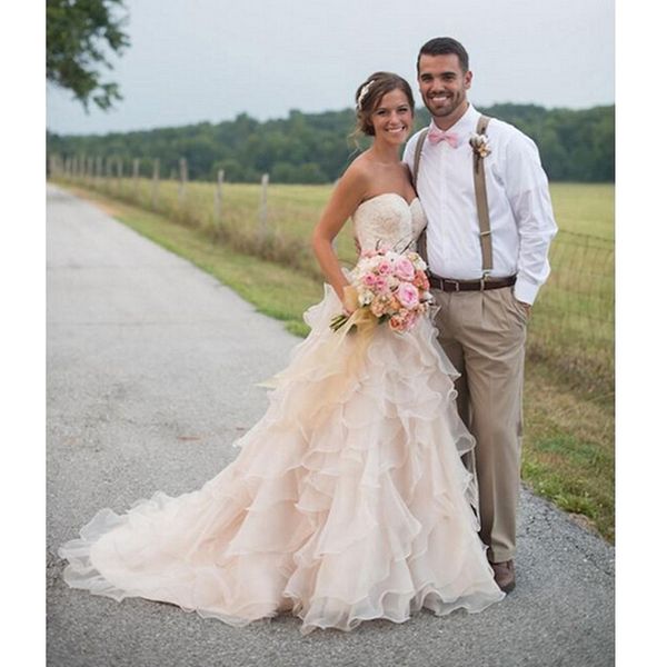 custom made bridal gown pink country wedding dress with ruffles sweetheart lace organza bride dress wedding gowns robe de mariage, White
custom made bridal gown pink country wedding dress with ruffles sweetheart lace organza bride dress wedding gowns robe de mariage, White