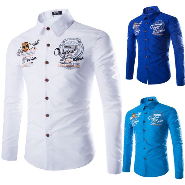 2016 new winter youth business shirts mens casual long-sleeved shirt personalized letters printed shirt, White;black
2016 new winter youth business shirts mens casual long-sleeved shirt personalized letters printed shirt, White;black