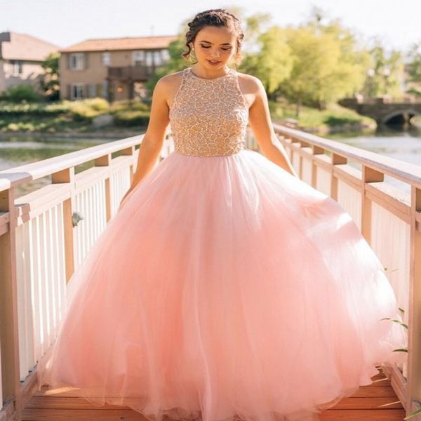 elegant pink tulle beaded long puffy prom dresses 2017 new jewel neck sleeveless floor length evening party sweet 16 quinceanera dresses, Black
elegant pink tulle beaded long puffy prom dresses 2017 new jewel neck sleeveless floor length evening party sweet 16 quinceanera dresses, Black