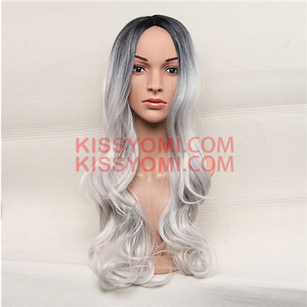 synthetic hair women wigs long body wave black ombre silver lolita drag party celebrity wig
synthetic hair women wigs long body wave black ombre silver lolita drag party celebrity wig