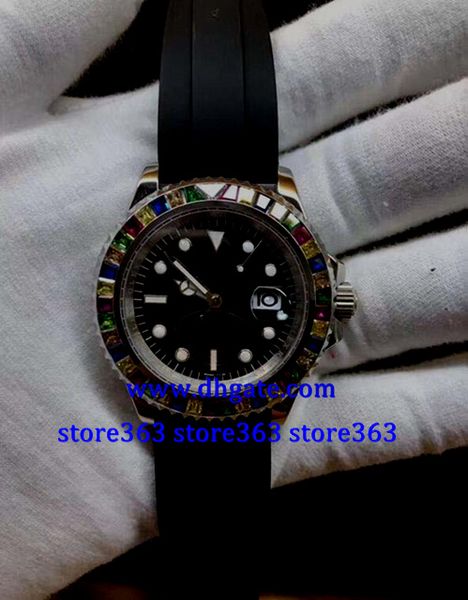 christmas gift mens swiss watch 116655 rubber black dial 40mm color diamond bezel stainless steel automatic watch, Slivery;brown
christmas gift mens swiss watch 116655 rubber black dial 40mm color diamond bezel stainless steel automatic watch, Slivery;brown