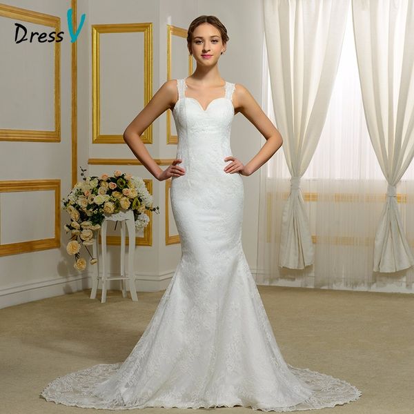 2019 Trumpet/Mermaid White Lace Wedding Dresses Spaghetti Strap Sweetheart Open Back Sexy Backless Summer Beach Bridal Gowns Custom Made
2019 Trumpet/Mermaid White Lace Wedding Dresses Spaghetti Strap Sweetheart Open Back Sexy Backless Summer Beach Bridal Gowns Custom Made