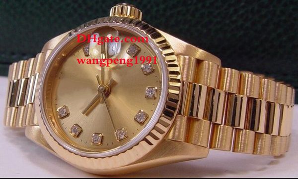 ladies high watch gold border 26mm 18kt gold stainless steel bracelet champagne diamond dial - 69178 women aut, Slivery;brown
ladies high watch gold border 26mm 18kt gold stainless steel bracelet champagne diamond dial - 69178 women aut, Slivery;brown