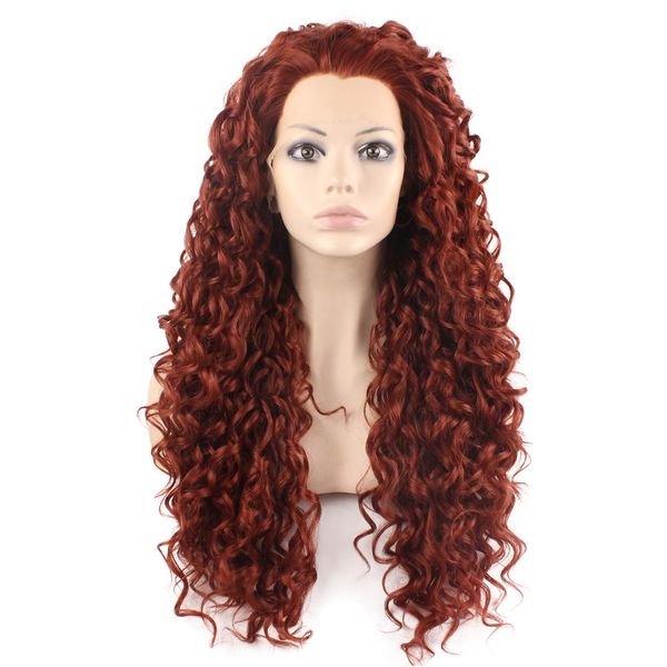 26inch long curly burgundy red heat resistant fiber hair synthetic lace front wig, Black
26inch long curly burgundy red heat resistant fiber hair synthetic lace front wig, Black