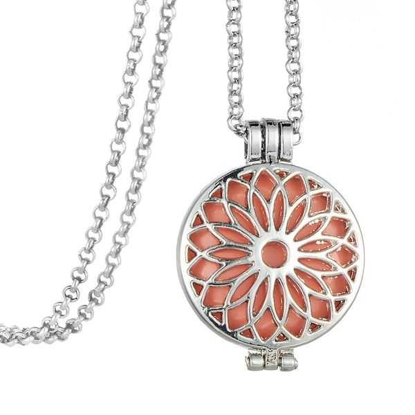 32" ling chain sun flower shape essential oil locket pendant diffuser aromatherapy necklace for women dress jewelry, Silver
32" ling chain sun flower shape essential oil locket pendant diffuser aromatherapy necklace for women dress jewelry, Silver