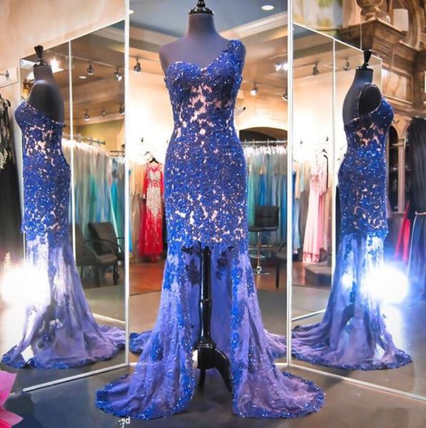style high low blue lace evening dress one shoulder beaded lace short front long back party gowns robe de soiree custom size, Black;red
style high low blue lace evening dress one shoulder beaded lace short front long back party gowns robe de soiree custom size, Black;red