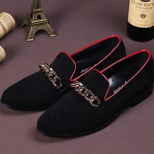selling luxury mens black leisure leather shoes fashion nubuck leather chains charm slip on flat shoes for mens party 38-46
selling luxury mens black leisure leather shoes fashion nubuck leather chains charm slip on flat shoes for mens party 38-46