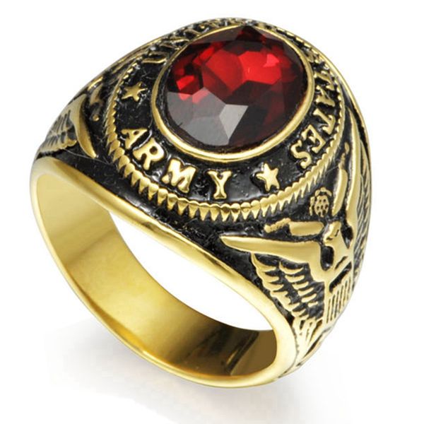 Retro vintage gold plated ize 7 15 tainle teel army military ring red ruby cry tal gem tone ignet cocktail chool memorial
Retro vintage gold plated ize 7 15 tainle teel army military ring red ruby cry tal gem tone ignet cocktail chool memorial