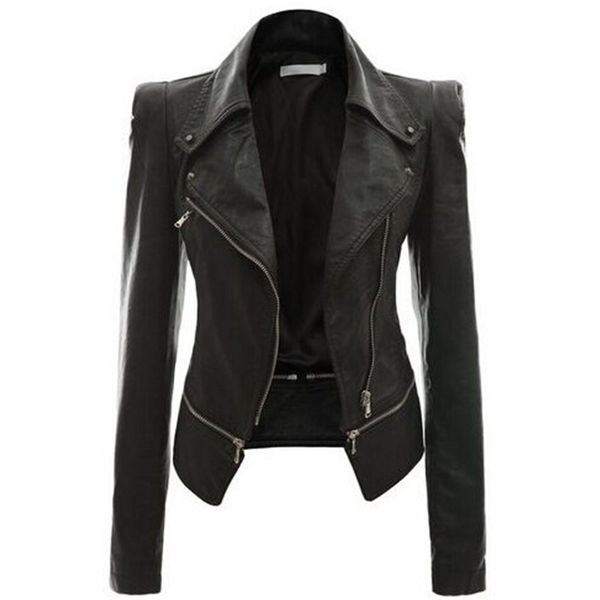 wholesale- leather women coat punk cardigan plus size autumn winter bomber jacket casaco feminino basic jackets woman clothes outerwear, Black;brown
wholesale- leather women coat punk cardigan plus size autumn winter bomber jacket casaco feminino basic jackets woman clothes outerwear, Black;brown