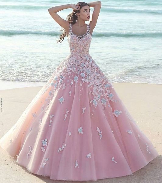 2021 ball gown pink tulle beach saudi arabia long custom prom dresses lace applique party evening dresses, Black
2021 ball gown pink tulle beach saudi arabia long custom prom dresses lace applique party evening dresses, Black