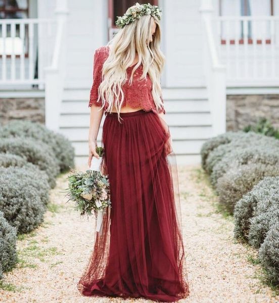 fashion two pieces lace country bridesmaids dresses with half sleeves a line wedding guest dress floor length tulle maid of honor gowns, White;pink
fashion two pieces lace country bridesmaids dresses with half sleeves a line wedding guest dress floor length tulle maid of honor gowns, White;pink