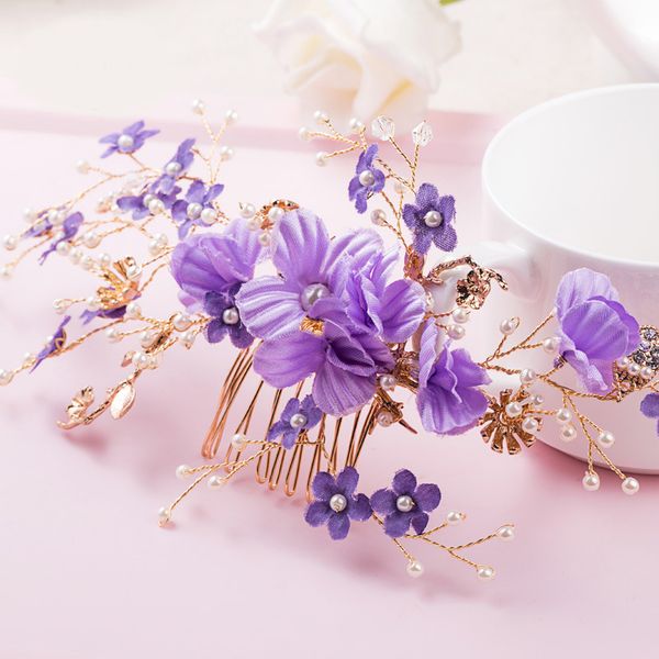 beijia romantic purple flower comb bridal hair vine pearls wedding hair jewelry combs handmade women headwear, Slivery;golden
beijia romantic purple flower comb bridal hair vine pearls wedding hair jewelry combs handmade women headwear, Slivery;golden