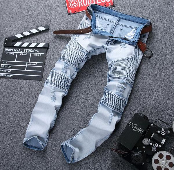 new clothing designer pants slp blue/black destroyed mens slim denim straight biker skinny jeans men ripped jeans 28-36
new clothing designer pants slp blue/black destroyed mens slim denim straight biker skinny jeans men ripped jeans 28-36