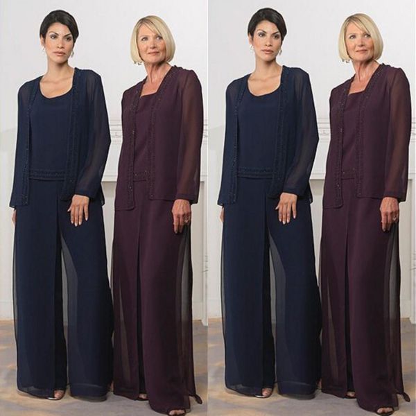 modest 2016 navy blue grape chiffon long mother of the bride pant suits with long sleeve jacket beads formal suits custom-made en8017, Black;red
modest 2016 navy blue grape chiffon long mother of the bride pant suits with long sleeve jacket beads formal suits custom-made en8017, Black;red