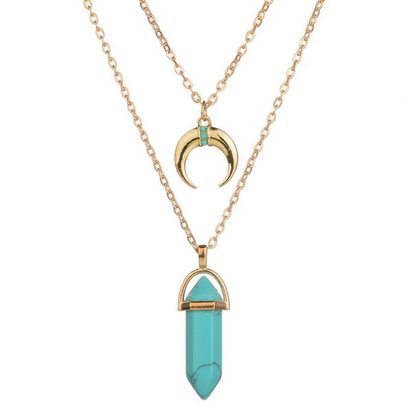 fashion gold plated natural stone necklace quartz hexagonal prism chakra healing double-deck multilayer moon necklace for women jn17125, Silver
fashion gold plated natural stone necklace quartz hexagonal prism chakra healing double-deck multilayer moon necklace for women jn17125, Silver