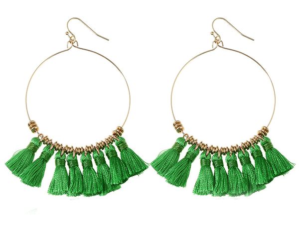 7 colors boho tassel earrings handmade long hoop eardrop colorful drop earring for women elegant jewelry wedding gift b983l, Silver
7 colors boho tassel earrings handmade long hoop eardrop colorful drop earring for women elegant jewelry wedding gift b983l, Silver