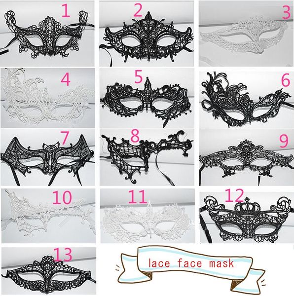 halloween masquerade masks black/white lace masks venetian half face mask for christmas cosplay party night club eye masks 13 styles
halloween masquerade masks black/white lace masks venetian half face mask for christmas cosplay party night club eye masks 13 styles
