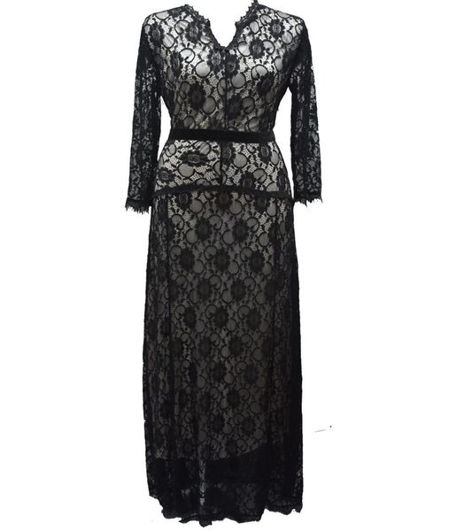 6xl plus size 3/4 sleeve selling polyester lace dress floor length v shape black color fashion ladies' maxi dress, Black;gray
6xl plus size 3/4 sleeve selling polyester lace dress floor length v shape black color fashion ladies' maxi dress, Black;gray