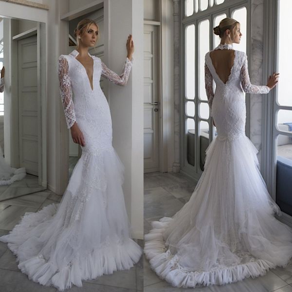 Riki Dalal 2016 Mermaid Vintage Wedding Dresses Beaded Long Sleeves Deep V Neck Lace Applique Bridal Gowns Hollow Back Long Wedding Dress
Riki Dalal 2016 Mermaid Vintage Wedding Dresses Beaded Long Sleeves Deep V Neck Lace Applique Bridal Gowns Hollow Back Long Wedding Dress