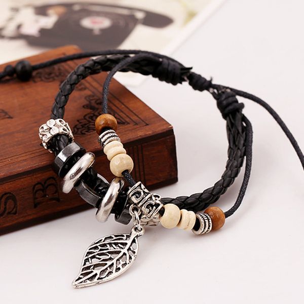 europe for big girls charm bracelets knitting leather alloy leaf hand accessories women birthday gift brown beading bracelet, Golden;silver
europe for big girls charm bracelets knitting leather alloy leaf hand accessories women birthday gift brown beading bracelet, Golden;silver